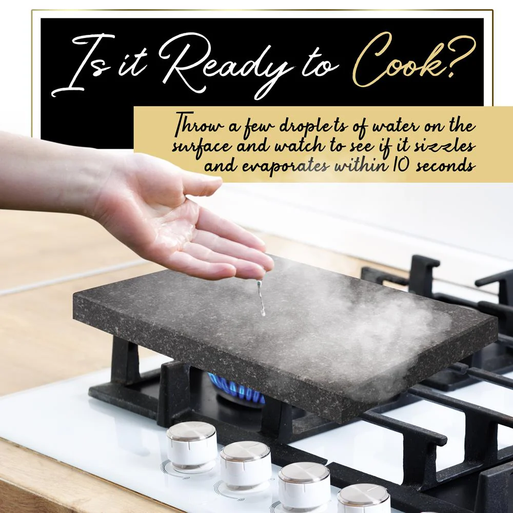 Cooking Stone Grill Set - Retains Heat - Natural Granite Stone - Image 3