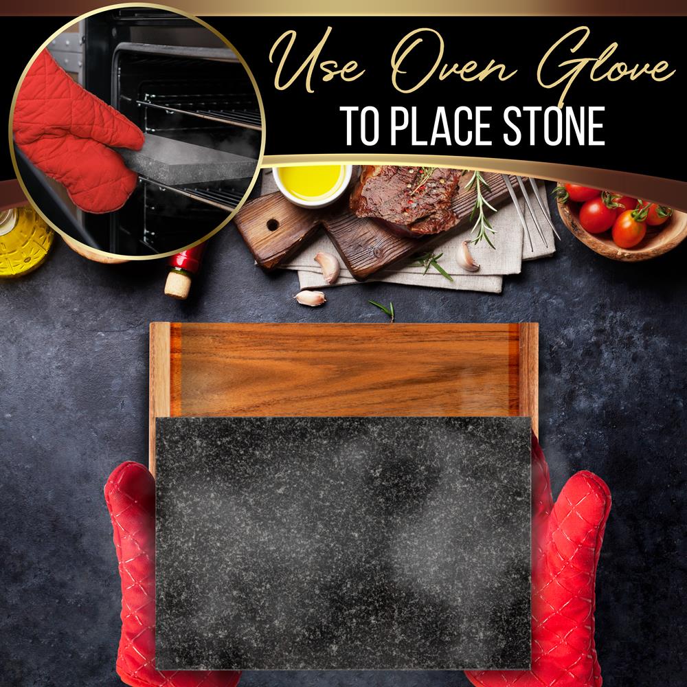 Cooking Stone Grill Set - Retains Heat - Natural Granite Stone - Image 4
