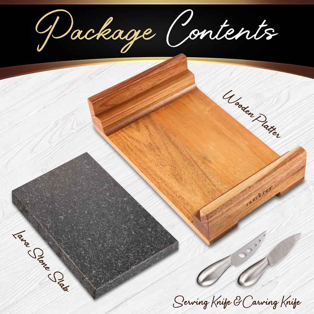 Cooking Stone Grill Set - Retains Heat - Natural Granite Stone - Image 8