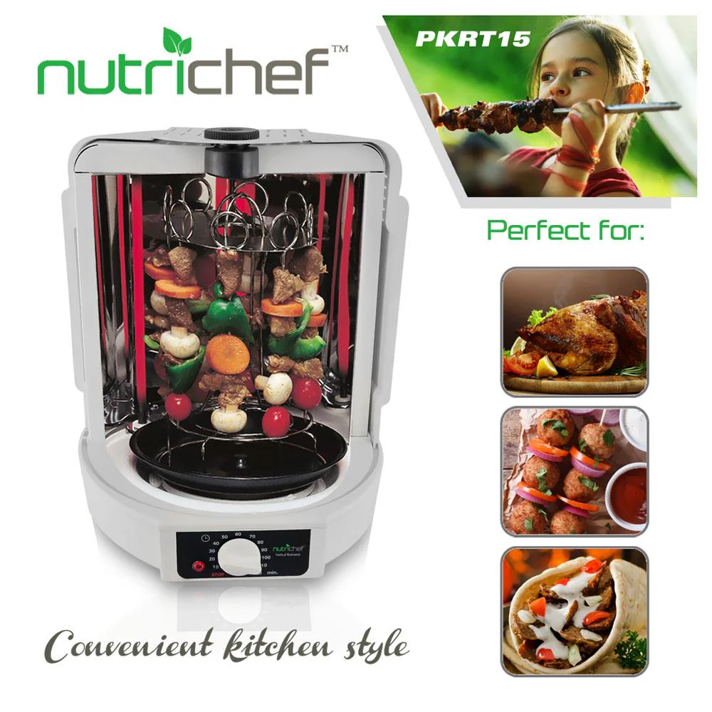 Vertical Rotisserie Oven - Fat-Reducing Dual Heating - White - Image 3