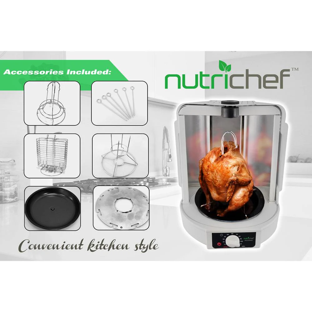 Vertical Rotisserie Oven - Fat-Reducing Dual Heating - White - Image 4