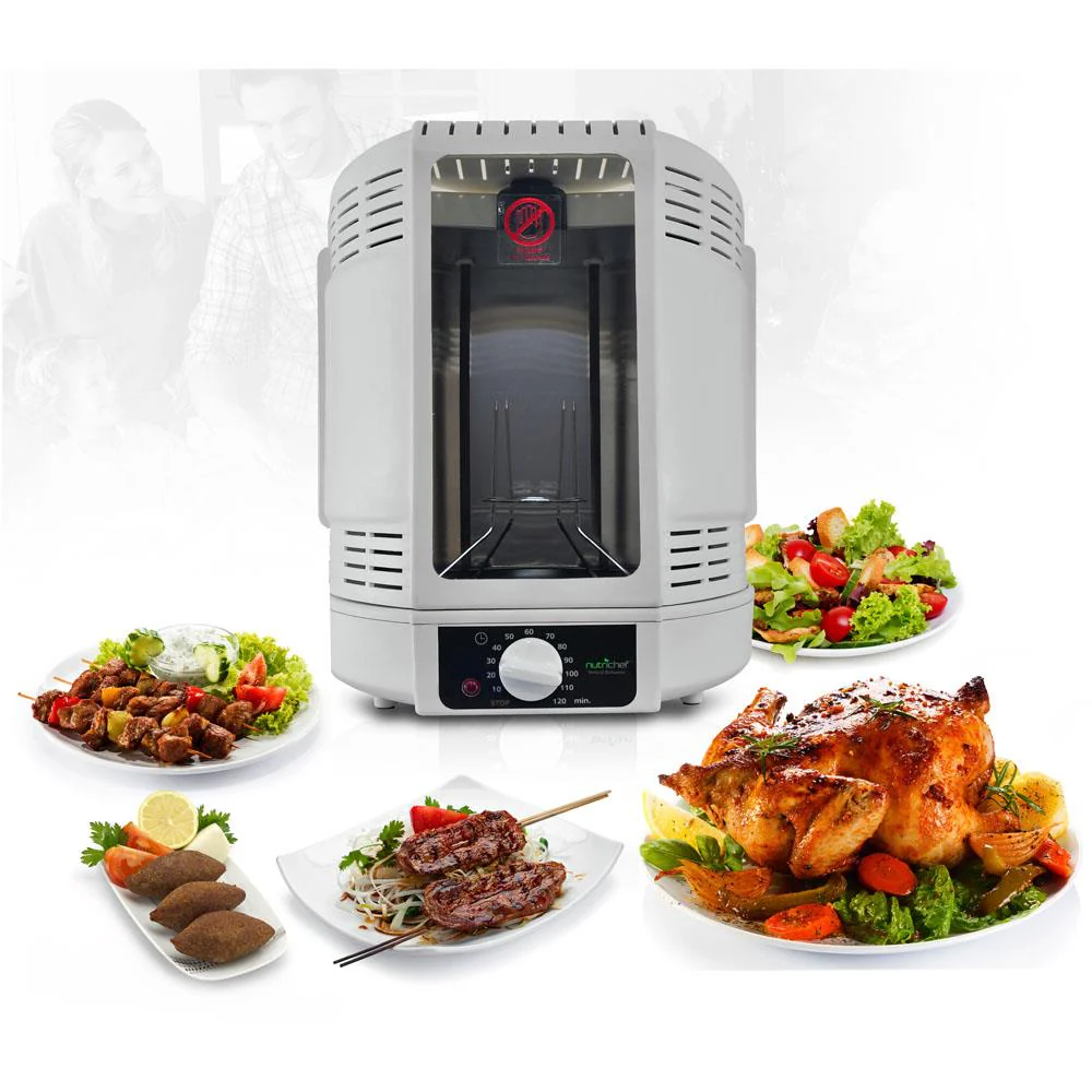 Vertical Rotisserie Oven - Fat-Reducing Dual Heating - White - Image 7