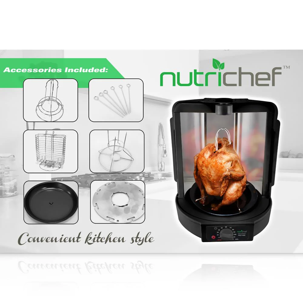 Vertical Rotisserie Oven, Fat-Reducing, Dual Heating, See-Through Window - Image 4