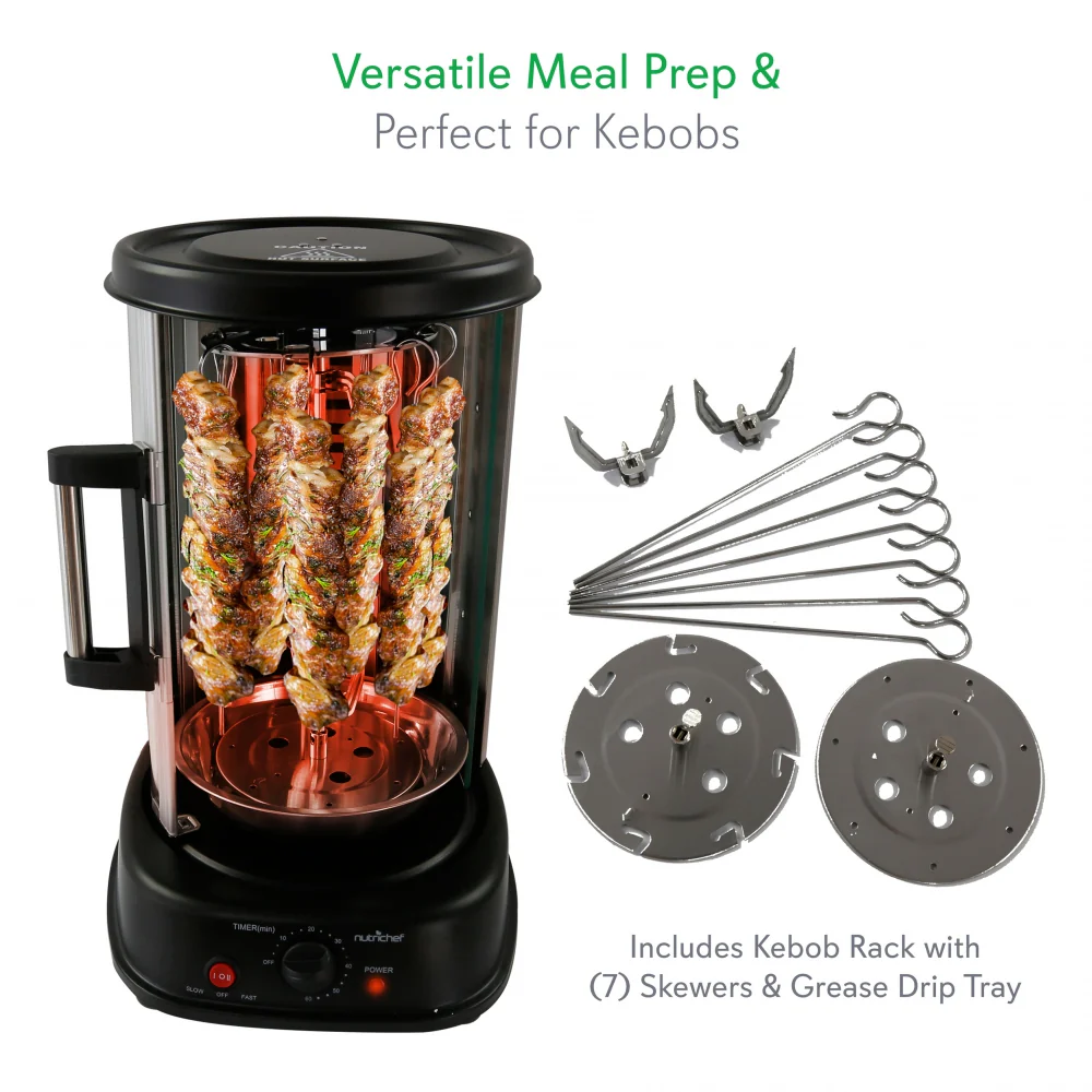 Vertical Rotisserie Oven - Rotating Kebob Cooker - Image 3
