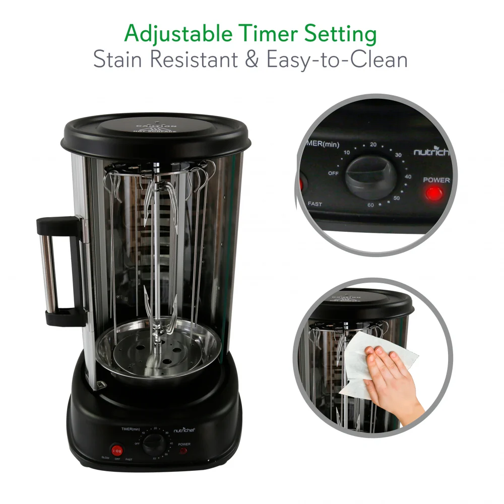 Vertical Rotisserie Oven - Rotating Kebob Cooker - Image 4