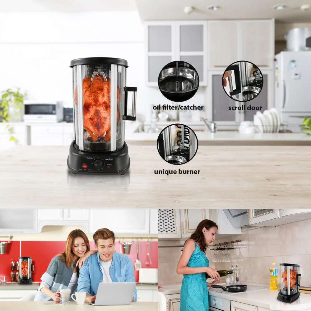 Vertical Rotisserie Oven - Rotating Kebob Cooker - Image 5