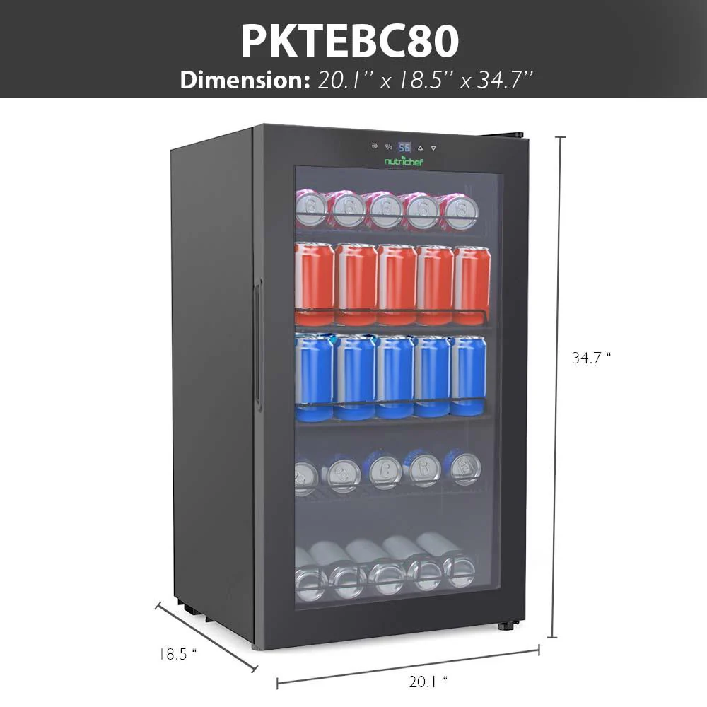 Compact Beverage Fridge Cooler - Can Beverage Chiller Refrigerator (132 Can Capacity) - Image 8