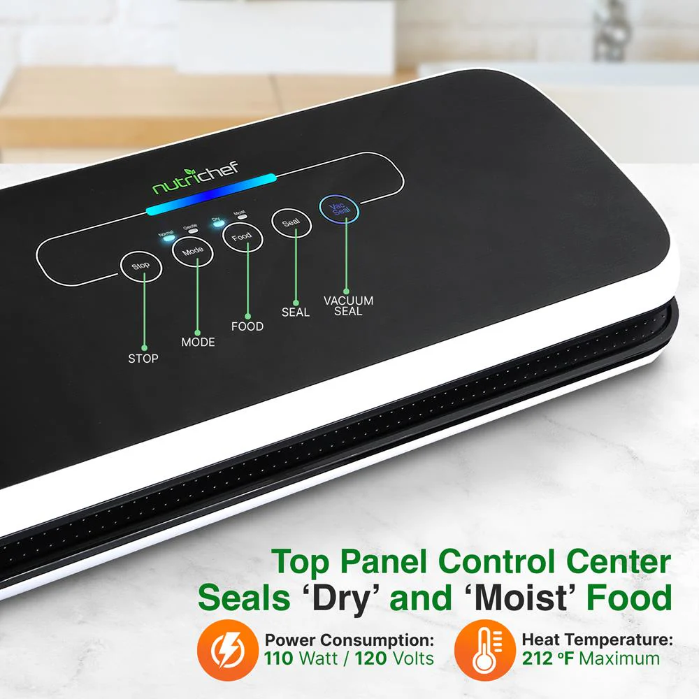 Food Vacuum Sealer - Extends Shelf Life, High Suction, LED Touch Controls - Image 4