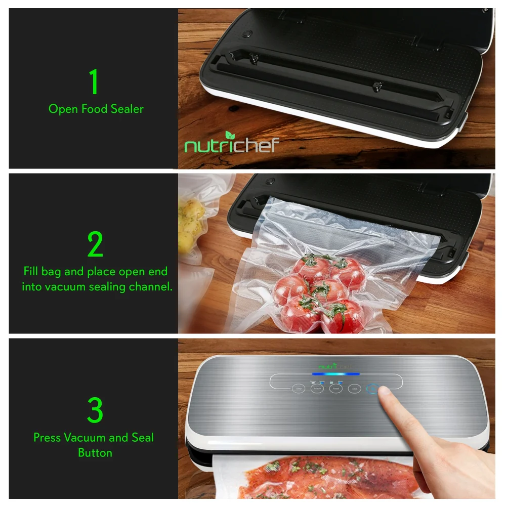 Food Vacuum Sealer - Extend Shelf Life, High Suction, Silver - Image 10