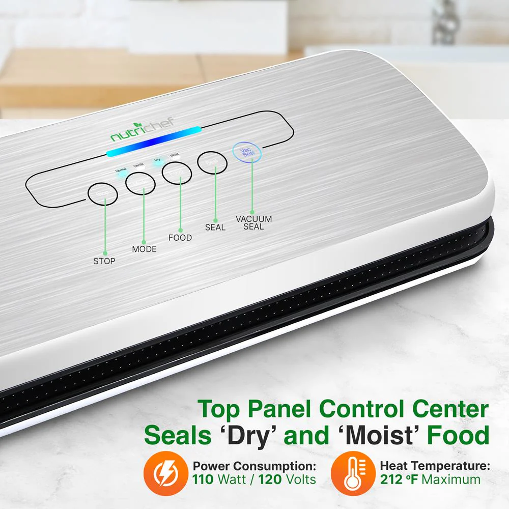 Food Vacuum Sealer - Extend Shelf Life, High Suction, Silver - Image 4
