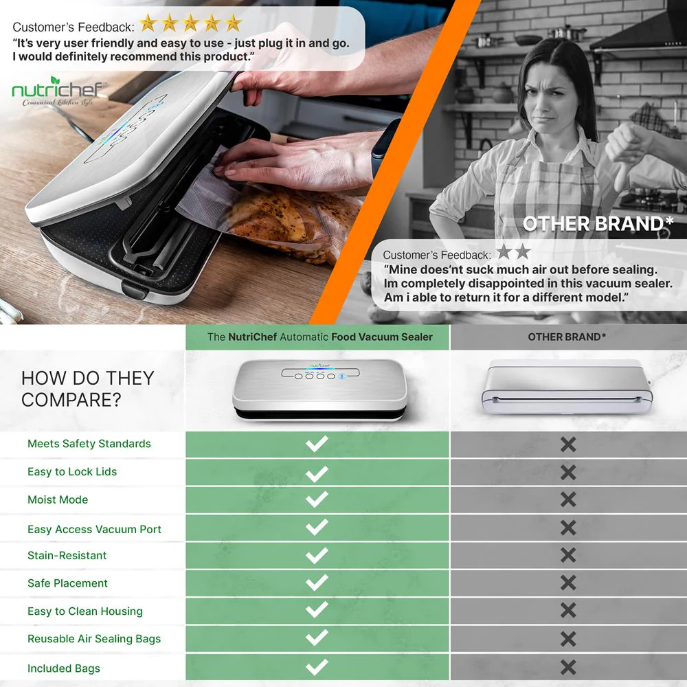 Food Vacuum Sealer - Extend Shelf Life, High Suction, Silver - Image 5