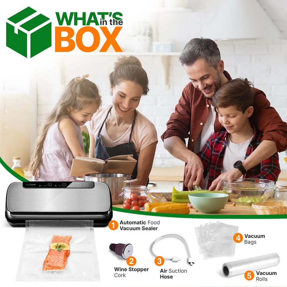 Automatic Vacuum Sealer System - Electric Air Sealing Food Preserver With Stainless Steel Housing - Image 2