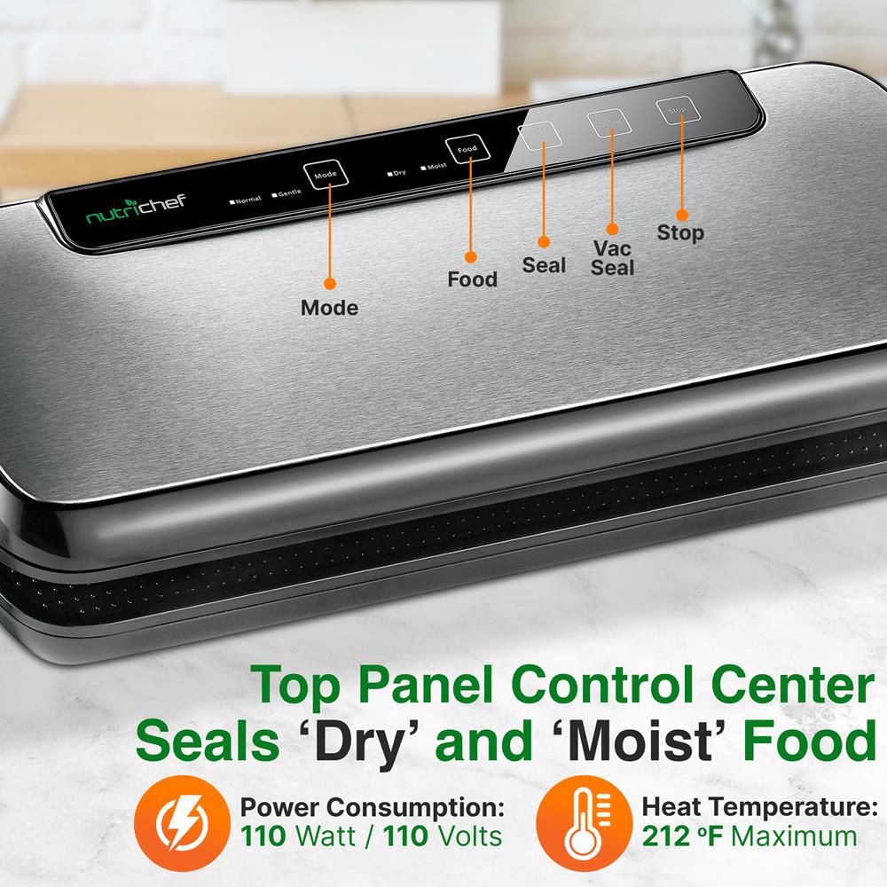 Automatic Vacuum Sealer System - Electric Air Sealing Food Preserver With Stainless Steel Housing - Image 3