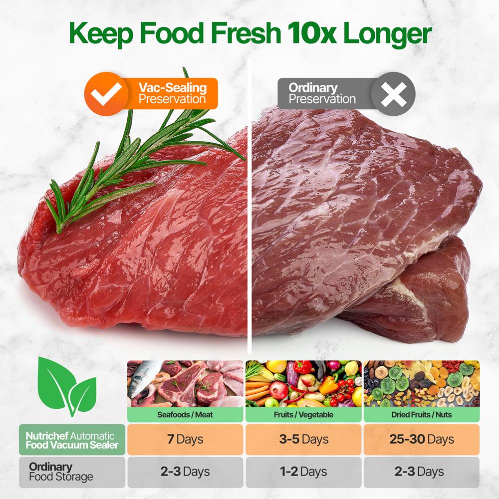 Food Vacuum Sealer, Extends Shelf Life, Stainless Steel & ABS, 110W - Image 6