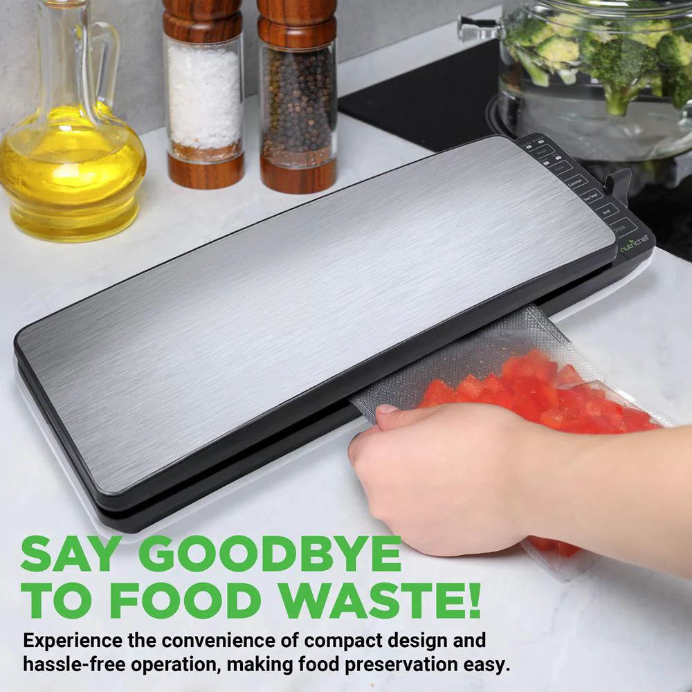 Automatic Food Vacuum Sealer - Electric Air Sealing Preserver System With Reusable Vacuum Food Bags (Stainless Steel) - Image 2