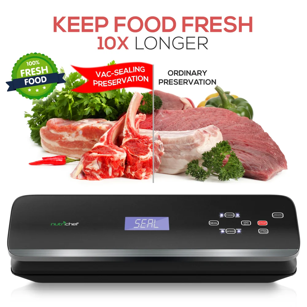 Automatic Food Vacuum Sealer - Electric Air Sealing Preserver System With Soft Touch Digital Button Controls - Image 3
