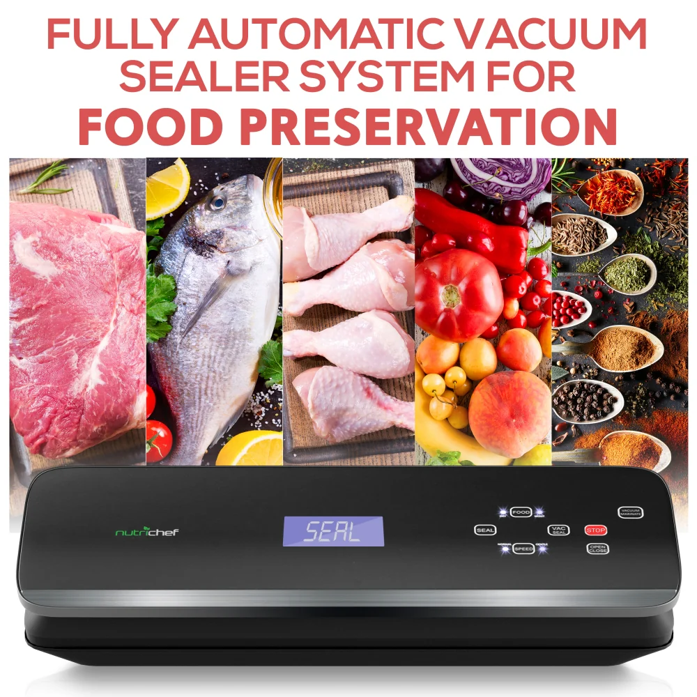 Automatic Food Vacuum Sealer - Electric Air Sealing Preserver System With Soft Touch Digital Button Controls - Image 6