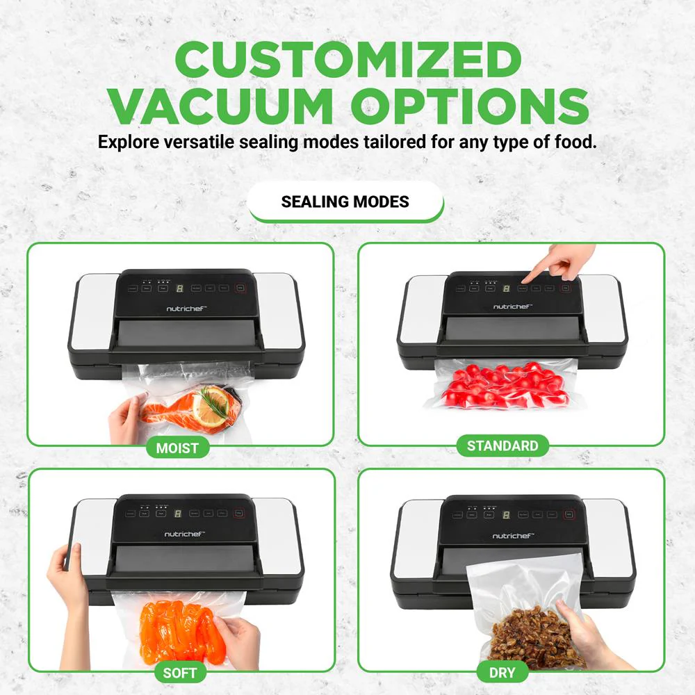 Vacuum Sealer for Food Freshness, Dual Seal, Built-in Cutter, High Suction - Image 4