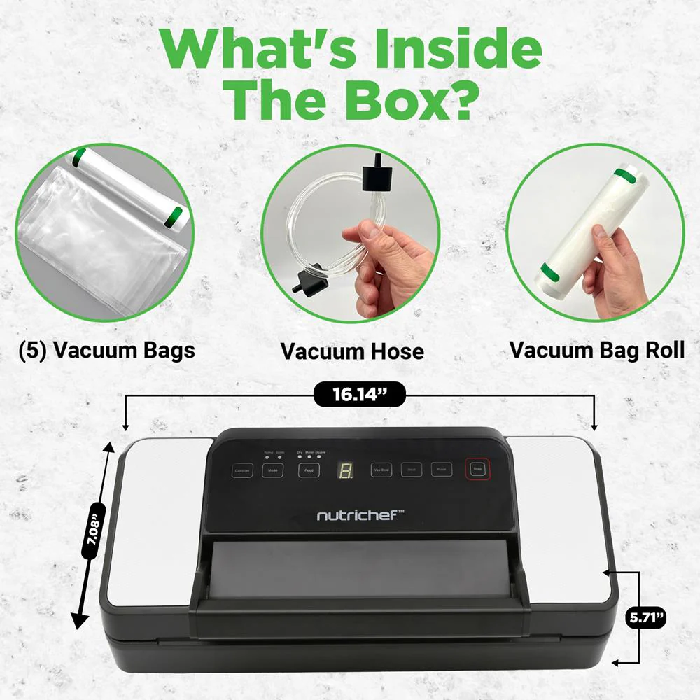 Vacuum Sealer for Food Freshness, Dual Seal, Built-in Cutter, High Suction - Image 6