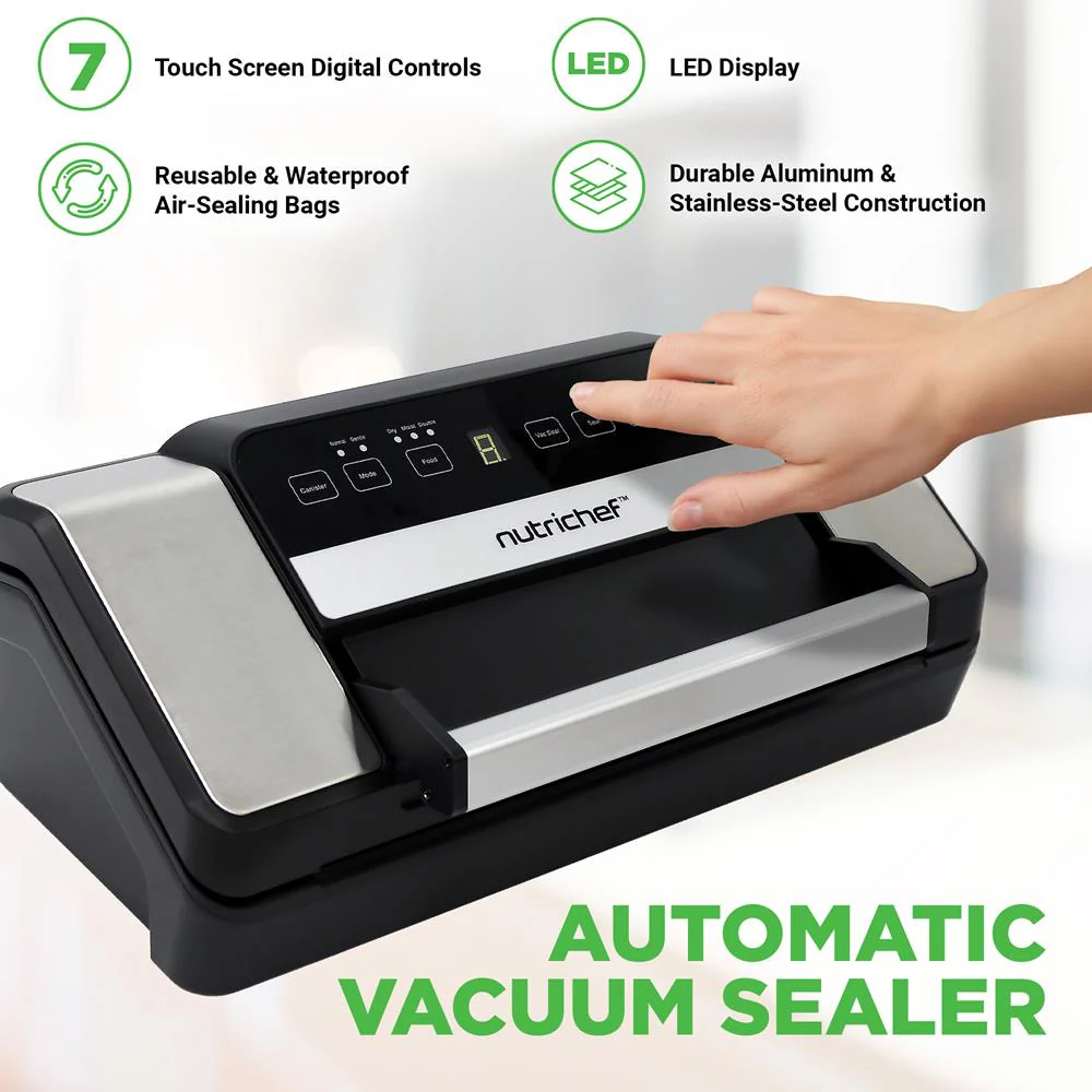 Vacuum Sealer for Food Freshness, Dual Seal, Built-in Cutter, Silver - Image 3