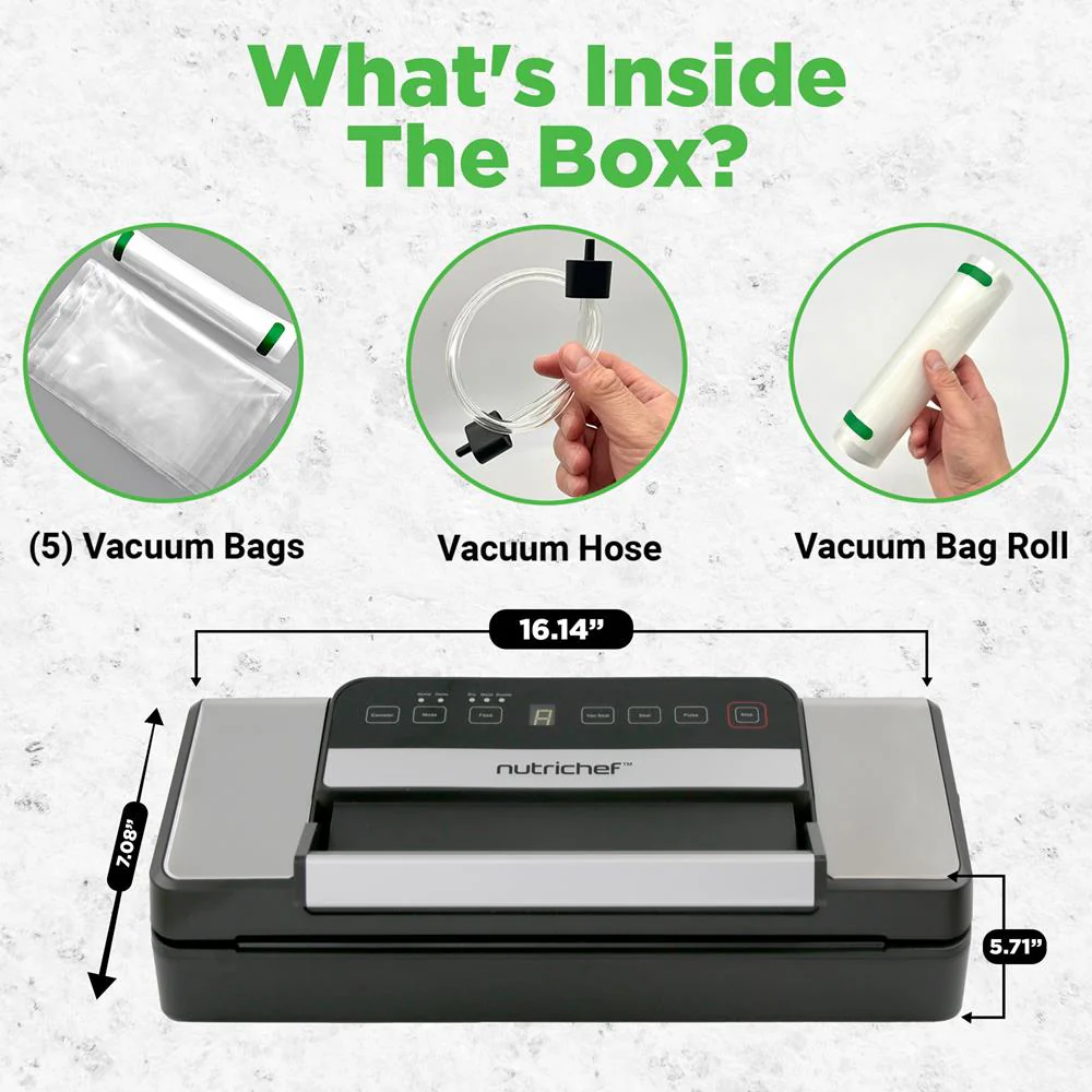 Vacuum Sealer for Food Freshness, Dual Seal, Built-in Cutter, Silver - Image 6