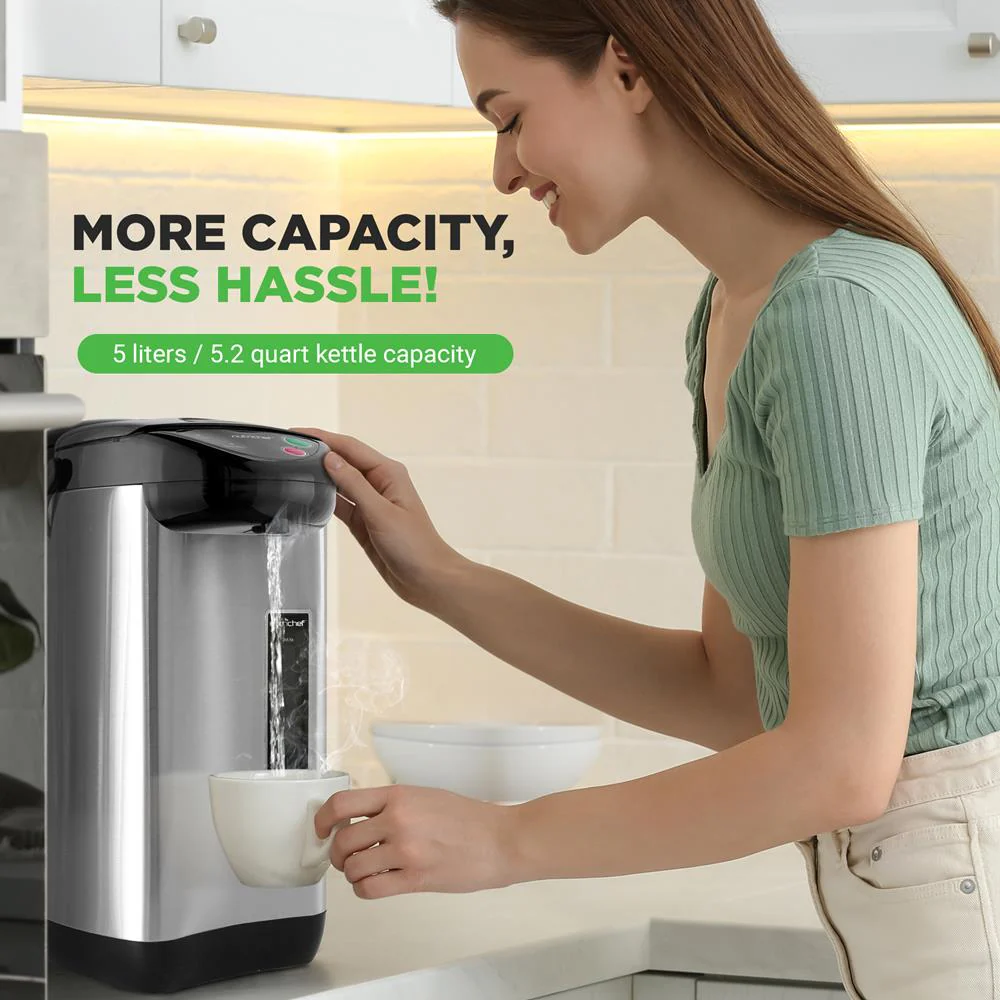 5.2 Qt Electric Water Kettle, Quick Heating, Stainless Steel, 5 Temp Settings - Image 6