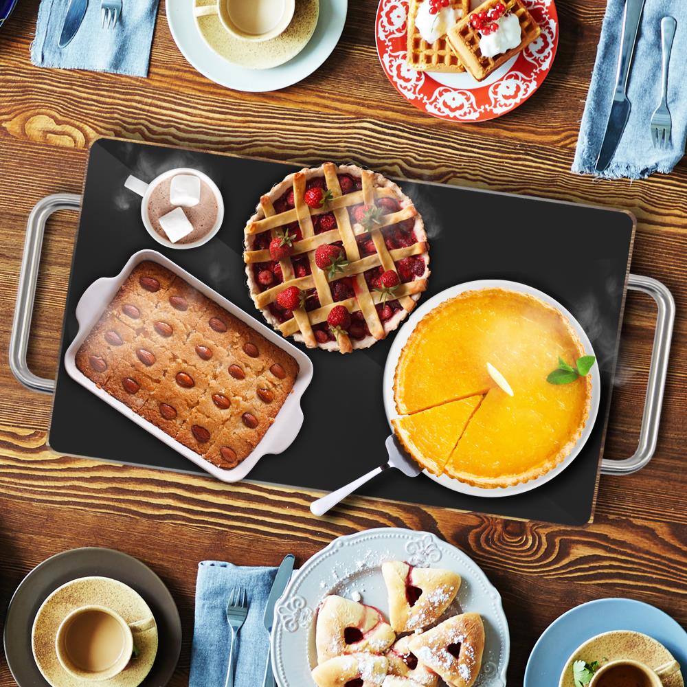 Electric Warming Tray / Food Warmer With Non-Stick Heat-Resistant Glass Plate (14.5'' X 8.6'' Heating Surface) - Image 2