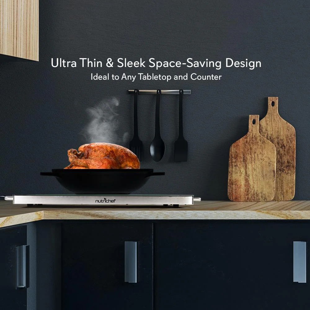 Electric Warming Tray / Food Warmer With Non-Stick Heat-Resistant Glass Plate (14.5'' X 8.6'' Heating Surface) - Image 5