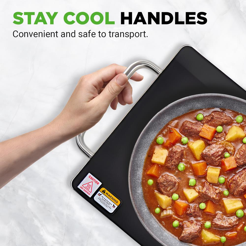 Electric Warming Tray Keeps Food Hot 16.5"x11" Glass Top Stainless Steel - Image 3