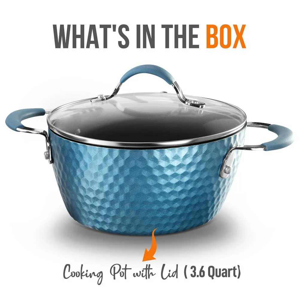 Dutch Oven Pot With Lid - Stylish Kitchen Cookware With Elegant Diamond Pattern, Non-Stick, 3.6 Quart (Works With Model: Nccw11Bd) - Image 7