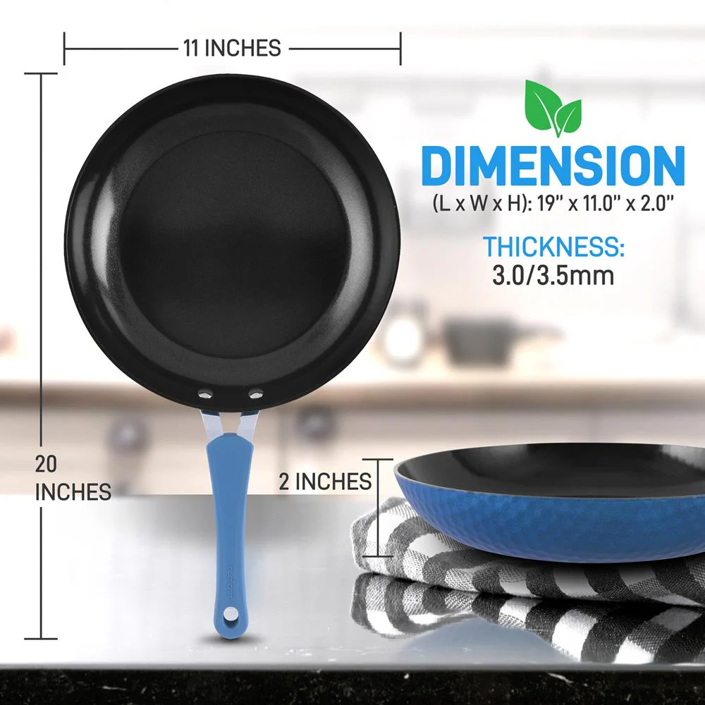 11'' Large Fry Pan - Stylish Kitchen Cookware With Elegant Diamond Pattern, Non-Stick (Works With Model: Nccw11Bd) - Image 2
