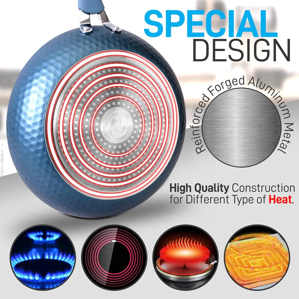 11'' Large Fry Pan - Stylish Kitchen Cookware With Elegant Diamond Pattern, Non-Stick (Works With Model: Nccw11Bd) - Image 5