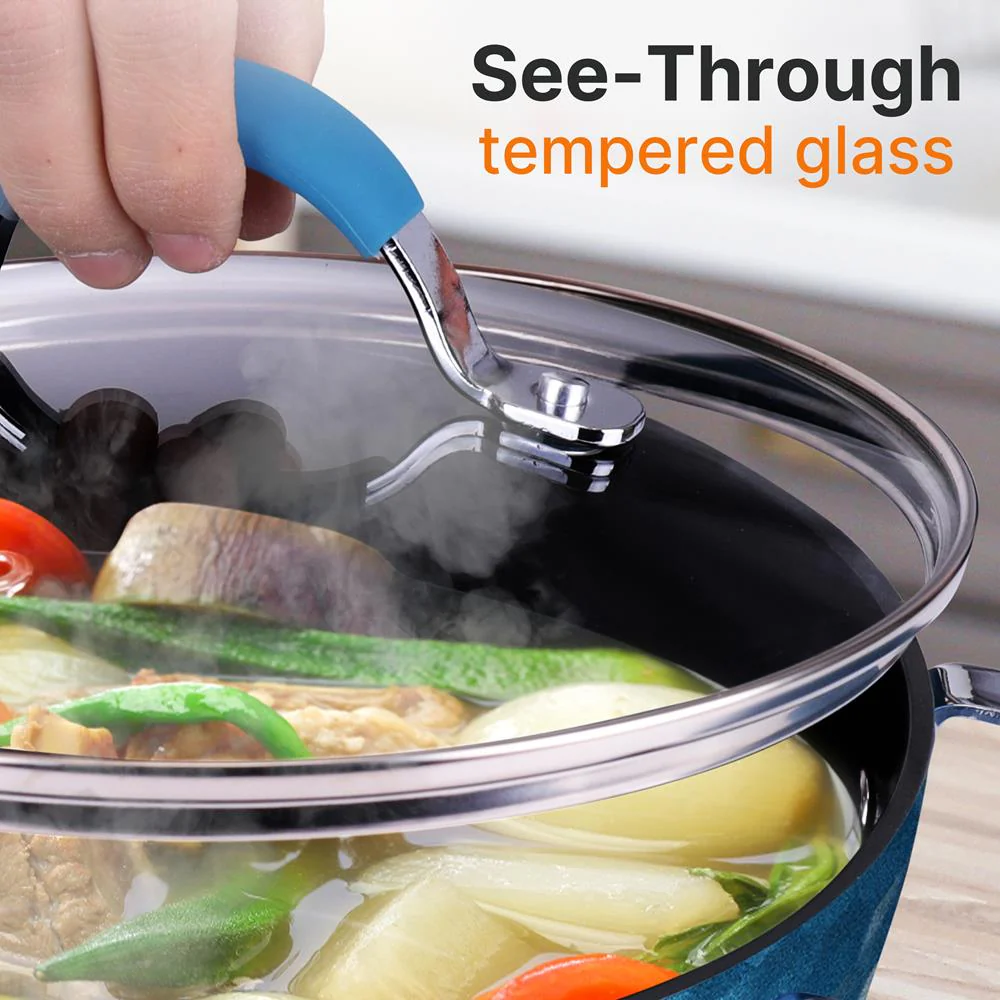 Dutch Oven Pot Lid - See-Through Tempered Glass Lids (Works With Models: Nccw11Bl & Nccw11Bd) - Image 4