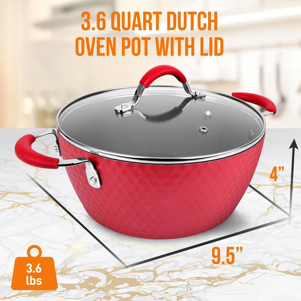 Dutch Oven Pot With Lid - Non-Stick High-Qualified Kitchen Cookware, 3.6 Quart (Works With Model: Nccw11Rdd) - Image 2