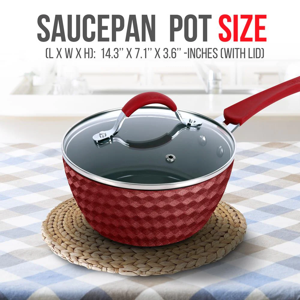 Saucepan Pot With Lid - Non-Stick High-Qualified Kitchen Cookware, 1.7 Quart (Works With Model: Nccw11Rdd) - Image 2