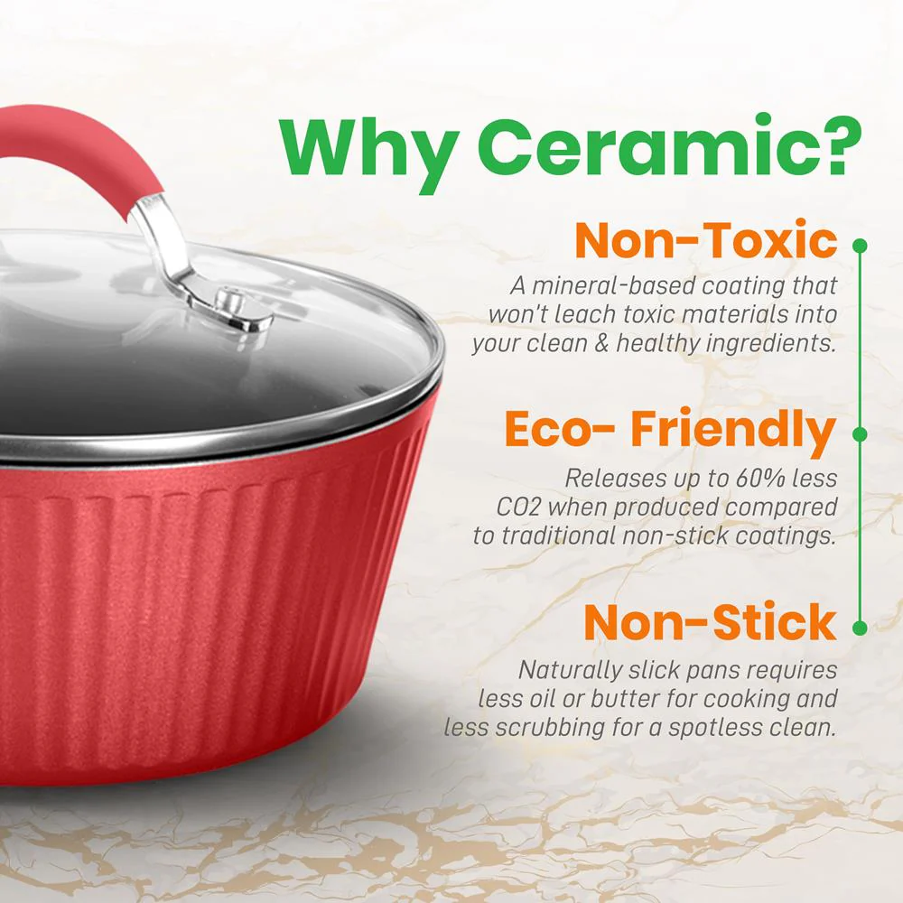 Saucepan Pot With Lid - Non-Stick High-Qualified Kitchen Cookware, 1.7 Quart (Works With Model: Nccw11Rdl) - Image 4