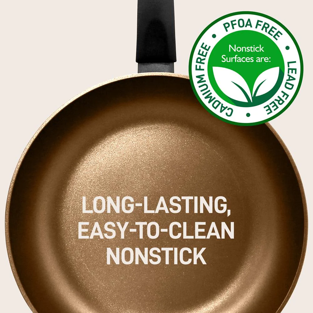 8'' Small Fry Pan - Non-Stick Stylish Kitchen Cookware With Metallic Ridge-Line Pattern (Works With Model: Nccw12S) - Image 3