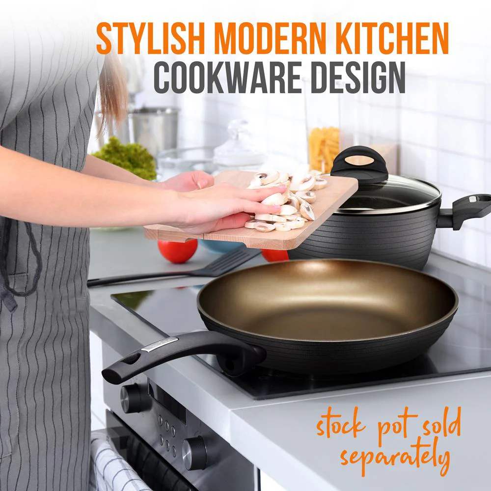 8'' Small Fry Pan - Non-Stick Stylish Kitchen Cookware With Metallic Ridge-Line Pattern (Works With Model: Nccw12S) - Image 5