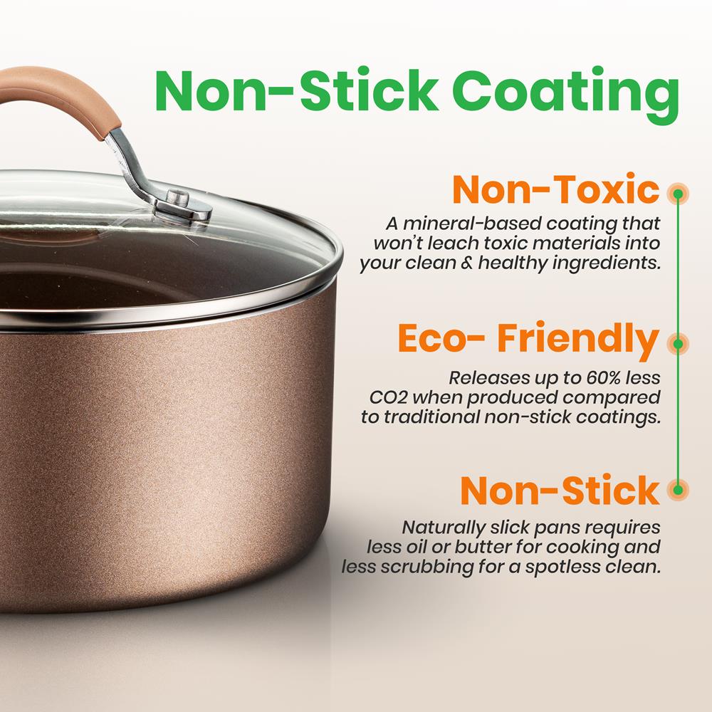 Sauce Pot With Lid - Non-Stick High-Qualified Kitchen Cookware With See-Through Tempered Glass Lids, 2.5 Quart (Works With Models: Nccw14S & Nccw20S) - Image 3