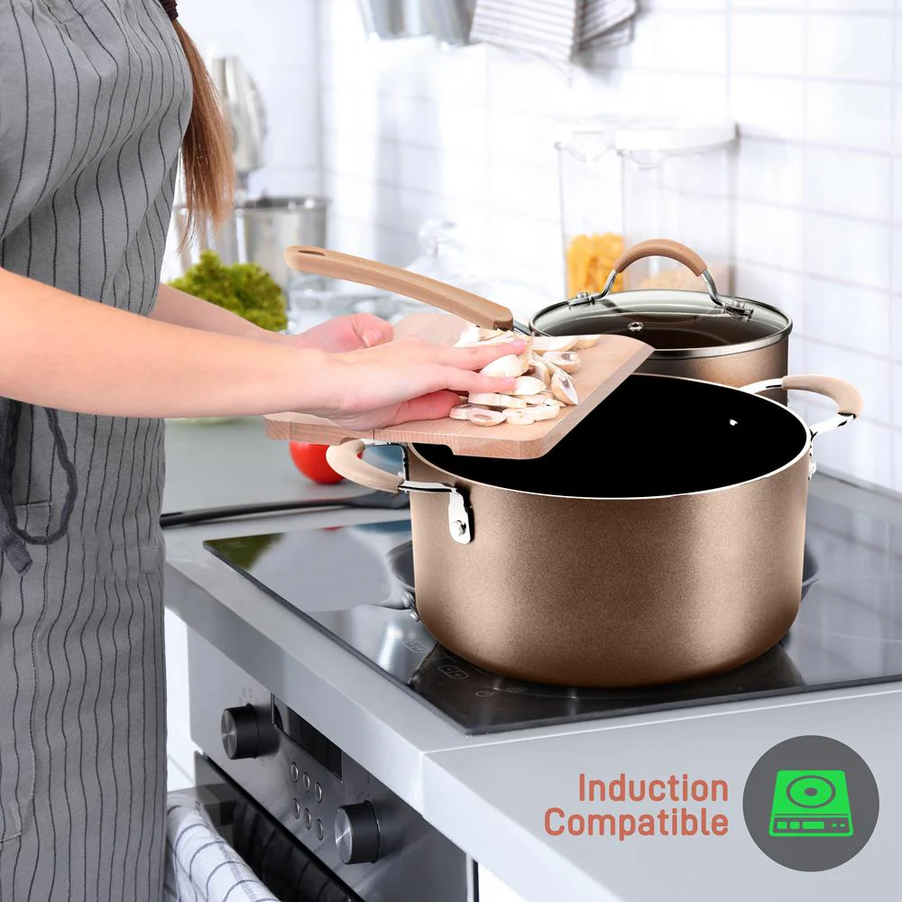Dutch Oven Pot With Lid - Non-Stick High-Qualified Kitchen Cookware With See-Through Tempered Glass Lids, 5 Quart (Works With Models: Nccw14S & Nccw20S) - Image 5