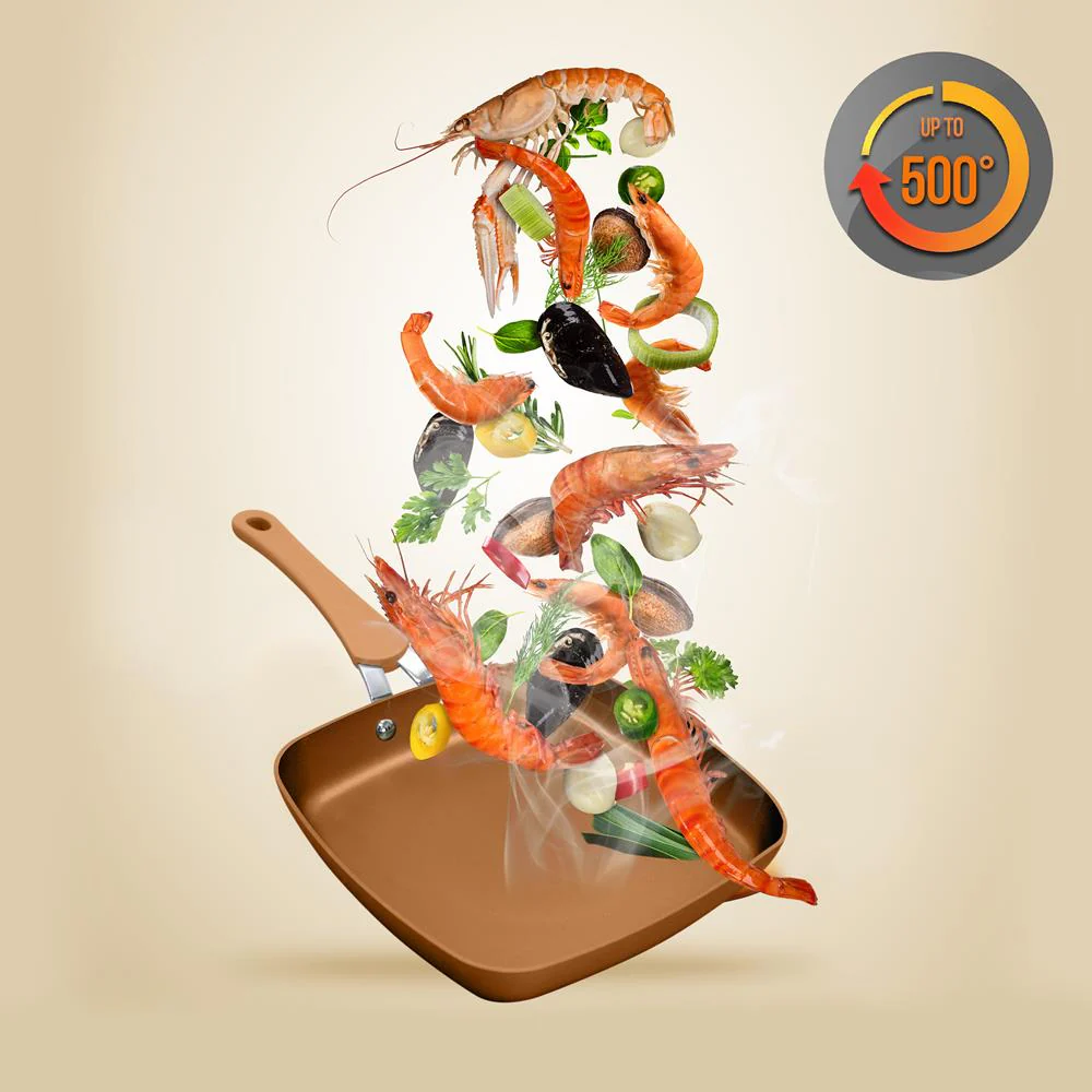 9.45'' Grill Pan - Non-Stick High-Qualified Kitchen Cookware (Works With Models: Nccw14S & Nccw20S) - Image 3