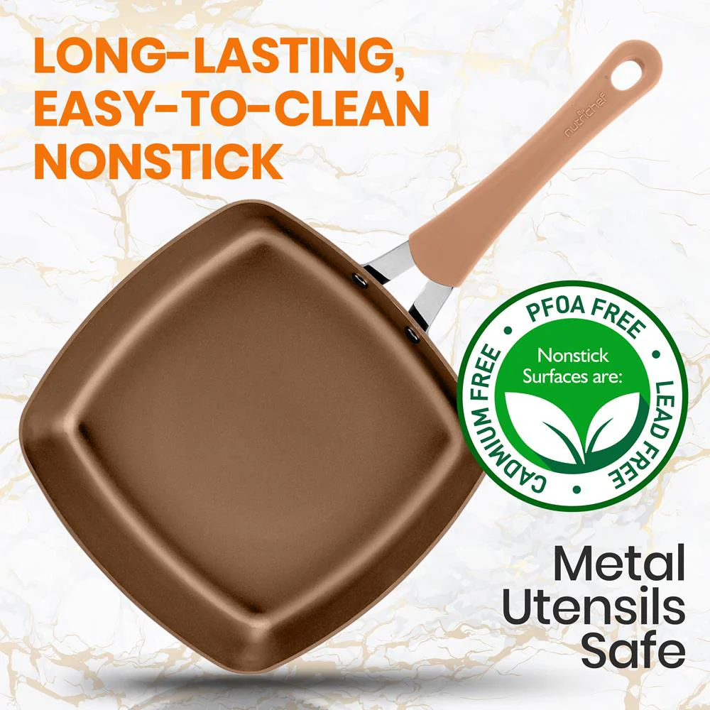 9.45'' Grill Pan - Non-Stick High-Qualified Kitchen Cookware (Works With Models: Nccw14S & Nccw20S) - Image 5