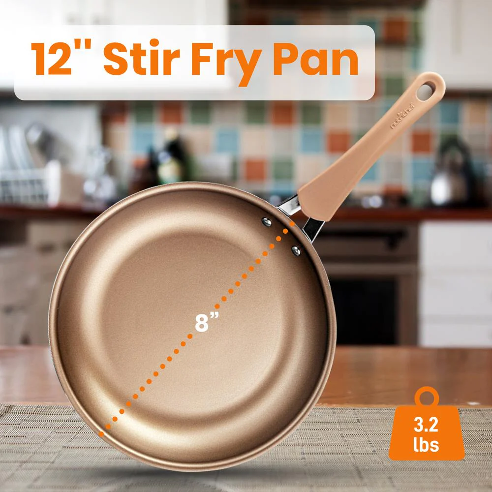 12'' Large Fry Pan - Non-Stick High-Qualified Kitchen Cookware (Works With Models: Nccw14S & Nccw20S) - Image 2