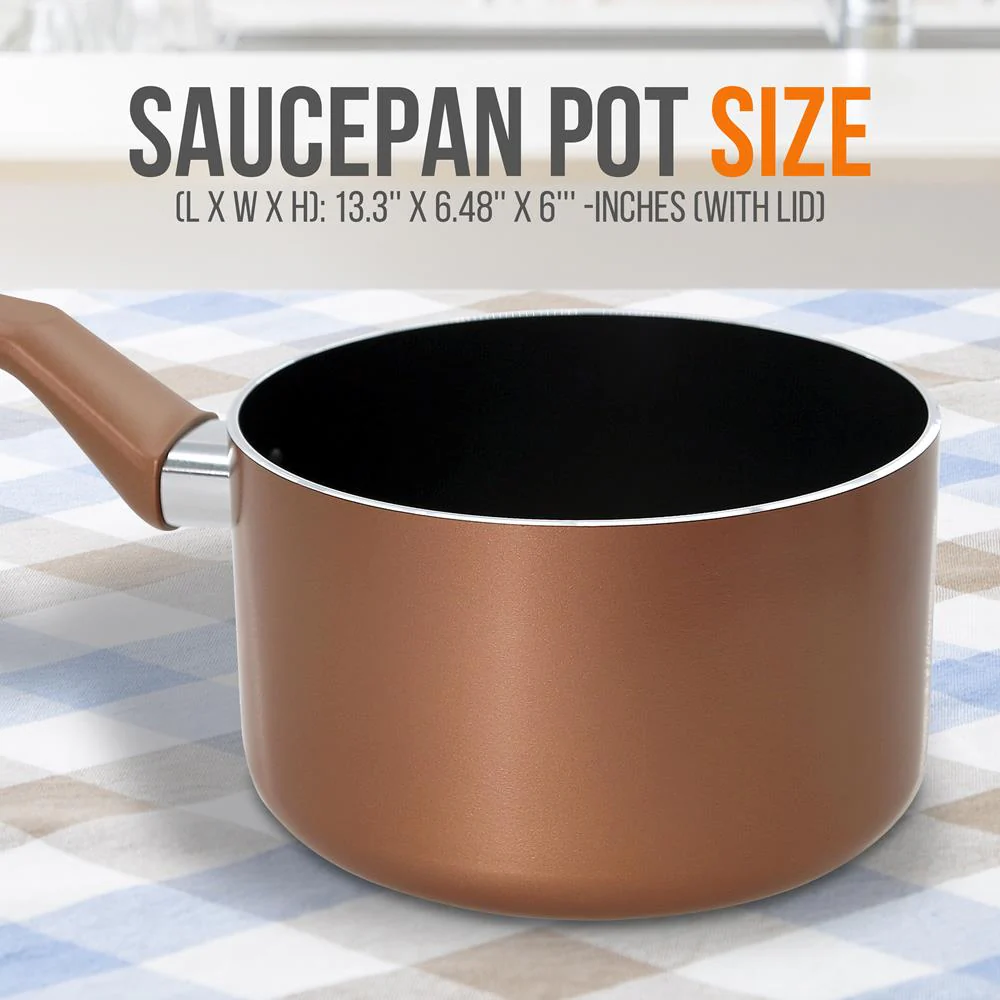 Saucepan Pot With Lid - Non-Stick High-Qualified Kitchen Cookware With See-Through Tempered Glass Lids, 2 Qt. (Works With Model: Nccwa13Br) - Image 2