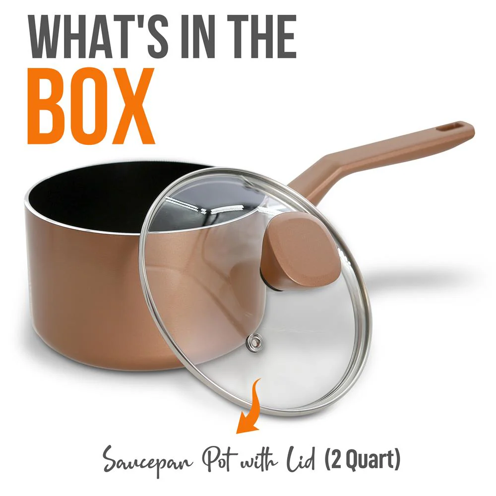 Saucepan Pot With Lid - Non-Stick High-Qualified Kitchen Cookware With See-Through Tempered Glass Lids, 2 Qt. (Works With Model: Nccwa13Br) - Image 7