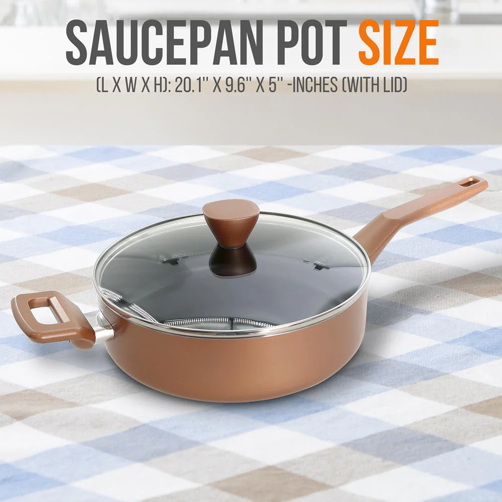 Sautepan Pot With Lid - Non-Stick High-Qualified Kitchen Cookware With See-Through Tempered Glass Lids, 3 Qt. (Works With Model: Nccwa13Br) - Image 2