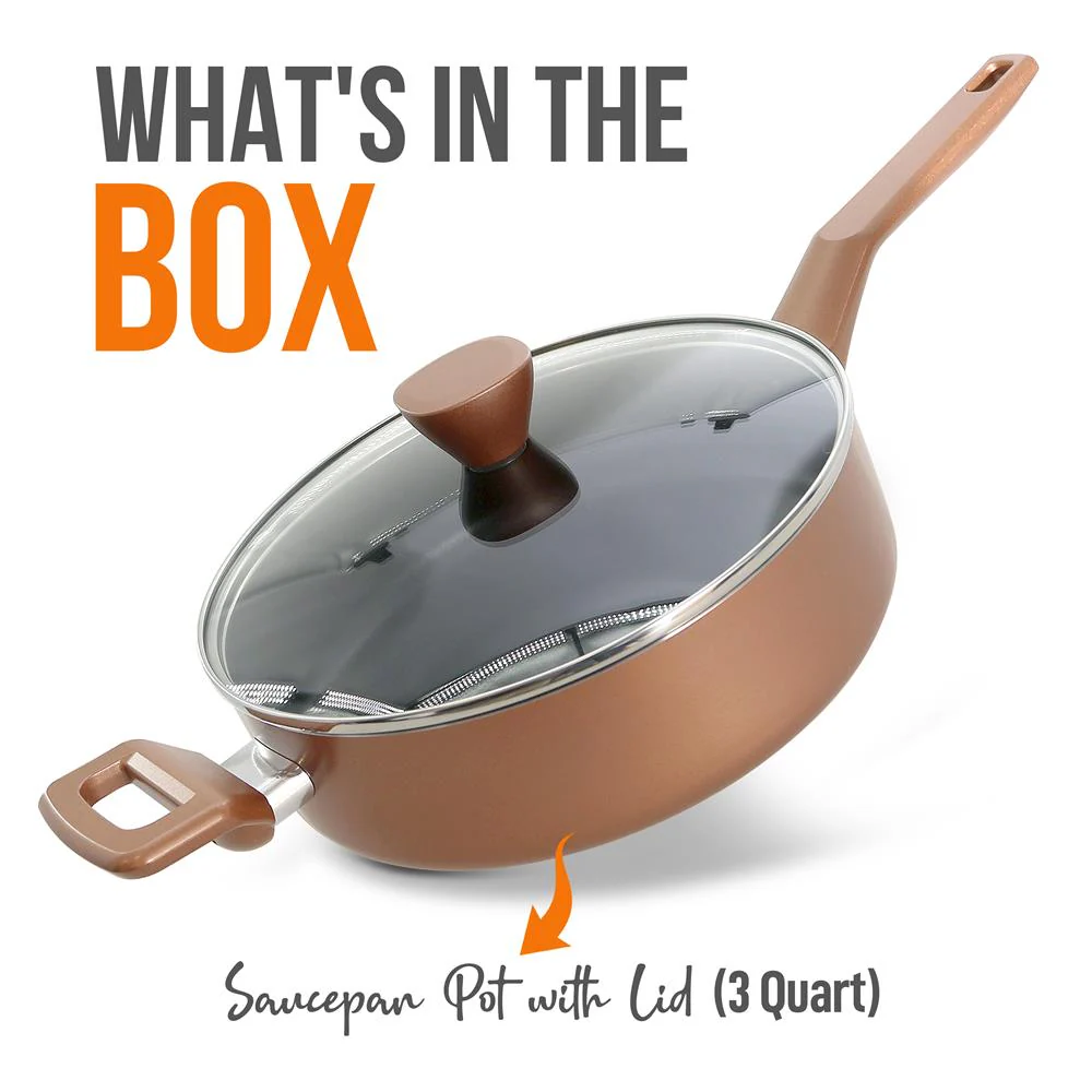 Sautepan Pot With Lid - Non-Stick High-Qualified Kitchen Cookware With See-Through Tempered Glass Lids, 3 Qt. (Works With Model: Nccwa13Br) - Image 7