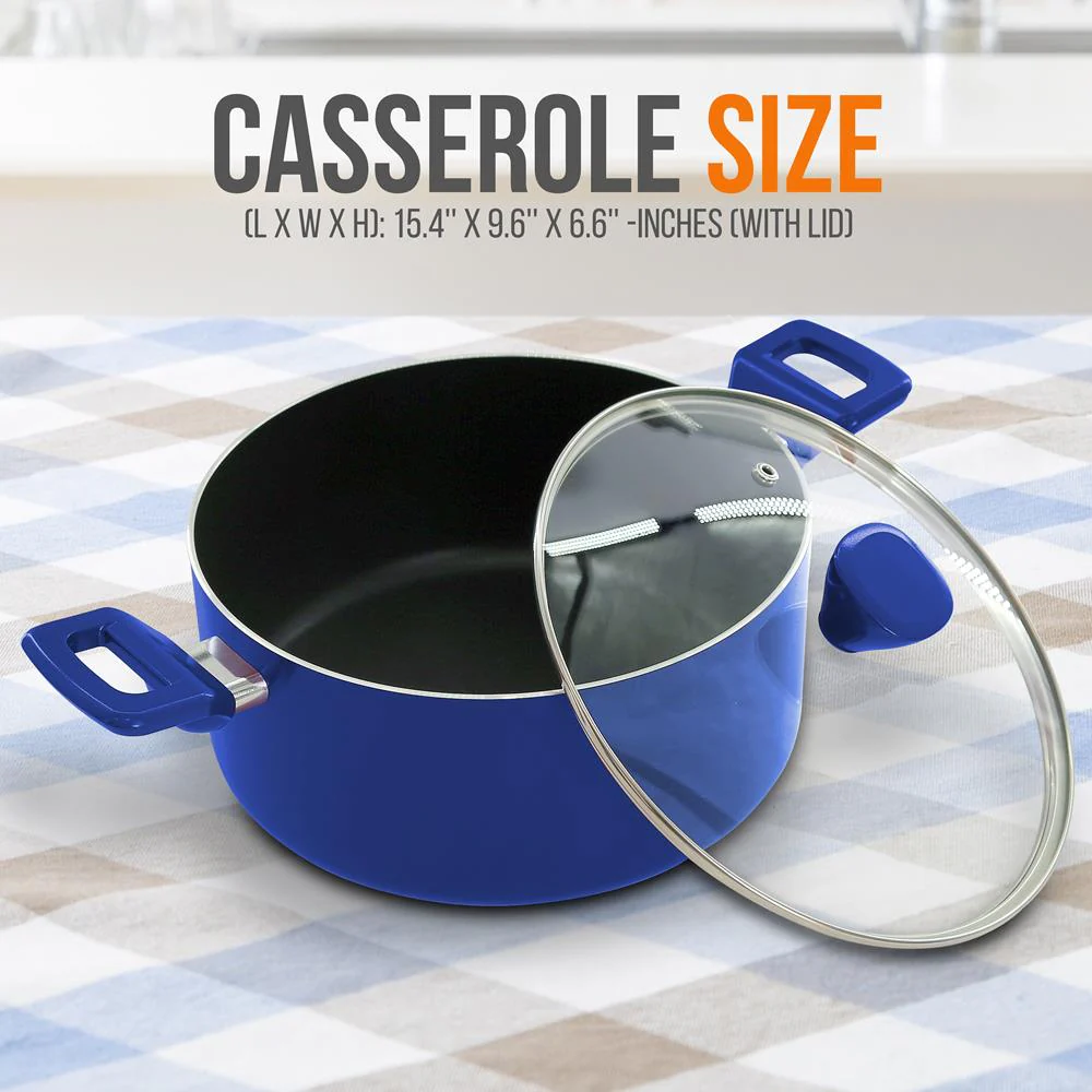 Non-Stick Casserole With Lid - High-Qualified Kitchen Cookware With See-Through Tempered Glass Lids, 5 Quart (Works With Model: Nccwa13Bu) - Image 2