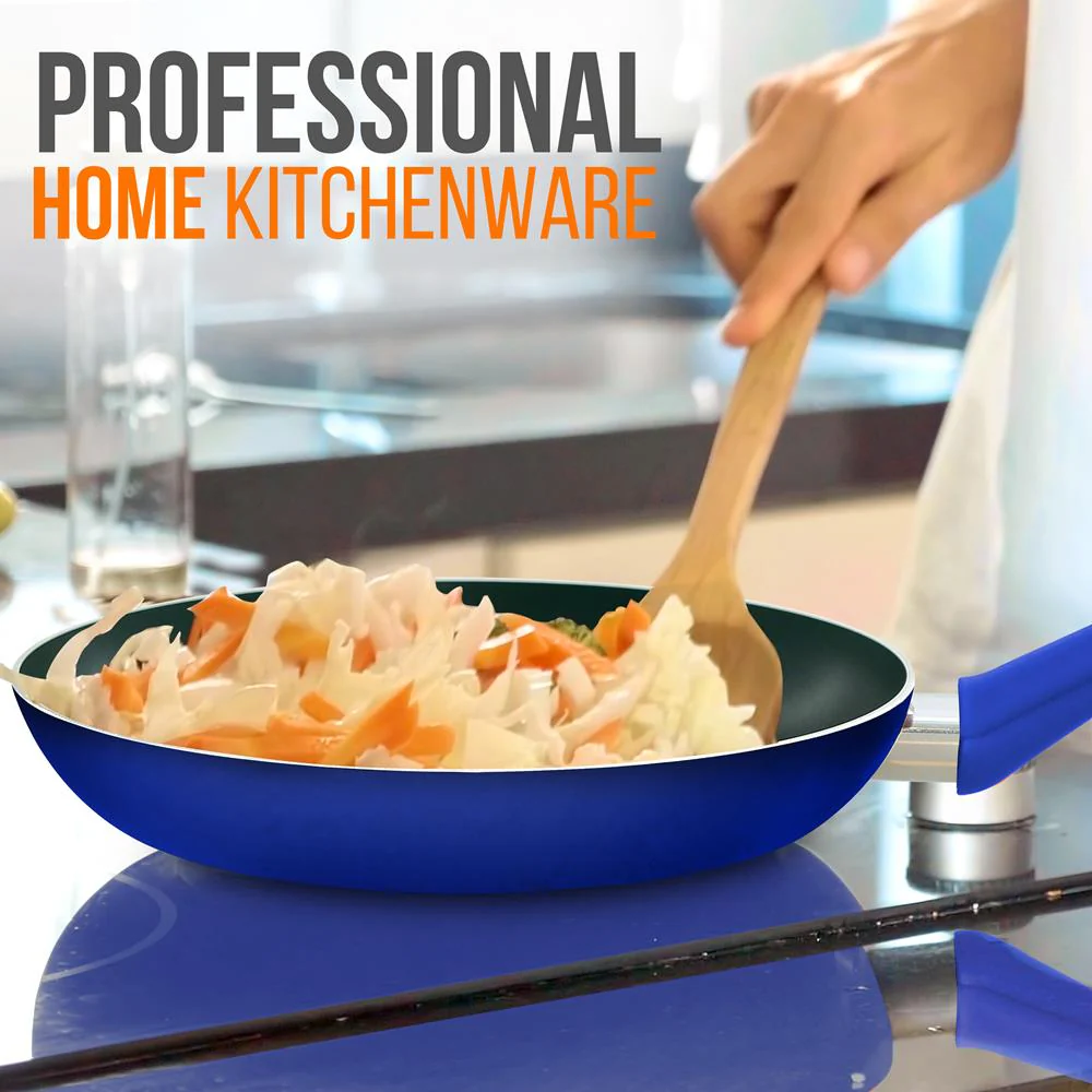 8'' Medium Open Fry Pan - Non-Stick High-Qualified Kitchen Cookware With Black Inside And Blue Outside (Works With Model: Nccwa13Bu) - Image 5