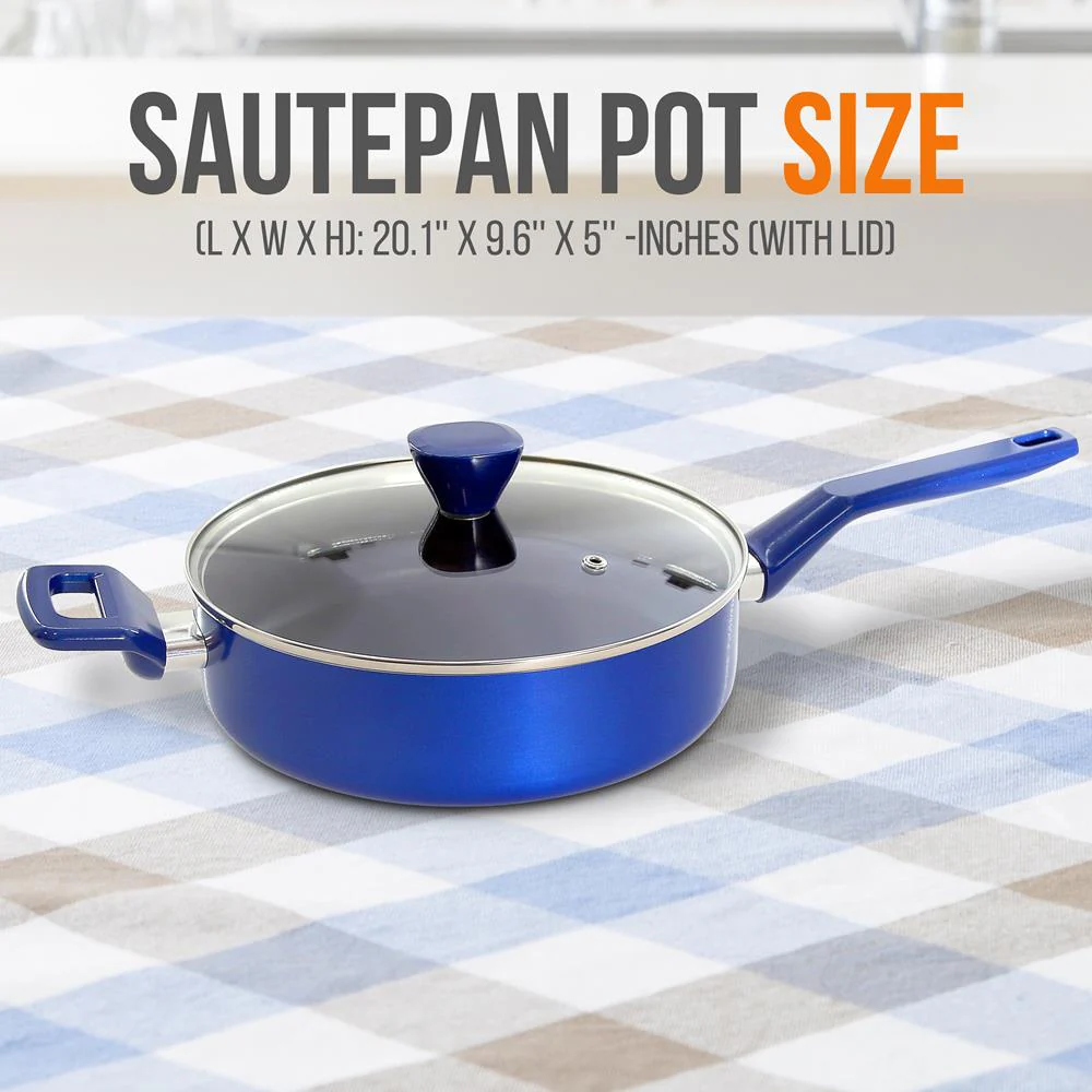 Sautepan Pot With Lid - Non-Stick High-Qualified Kitchen Cookware With See-Through Tempered Glass Lids, 3 Qt. (Works With Model: Nccwa13Bu) - Image 2